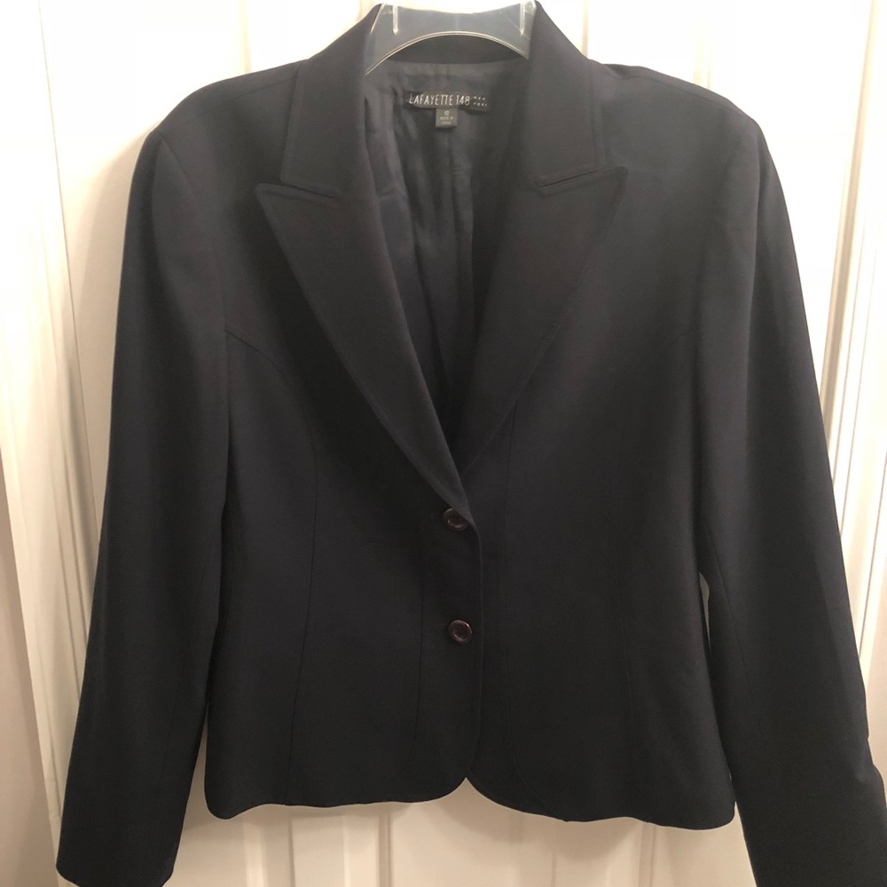 Lafayette 148 women’s navy blue blazer, size 12
